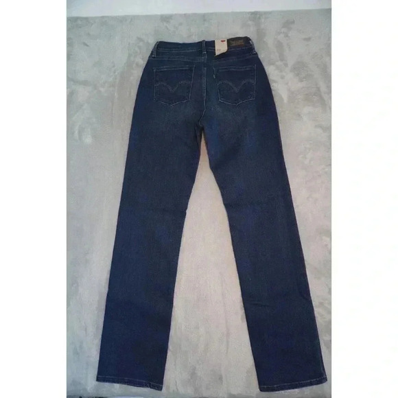 Levis 512 Jeans Womens 7 Straight Leg Slimming Dark Wash Denim 27x31 Tall - Picture 6 of 14